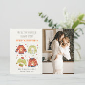 Funny Photo Winter Kerstmis hoort Ugly Sweater Feestdagenkaart (Staand voorkant)