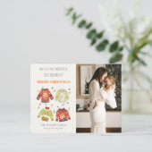 Funny Photo Winter Kerstmis hoort Ugly Sweater Feestdagenkaart (Staand voorkant)