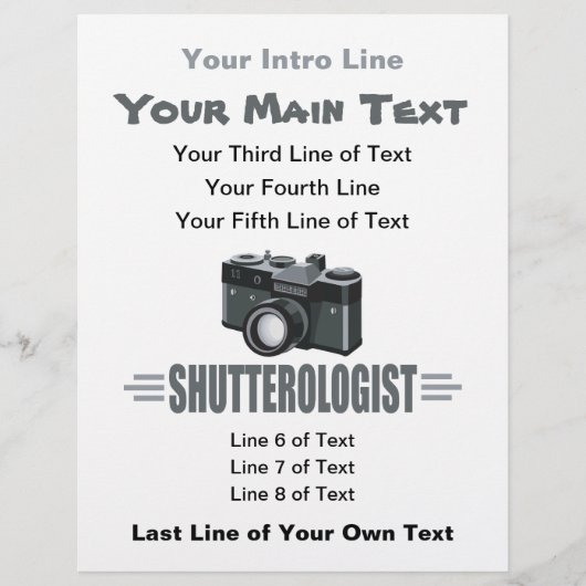 Funny Photographer SHUTTEROLOGIST Flyer (Voorkant)