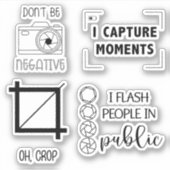 Funny Photographer Theme Camera Sticker Bundle (Voorkant)