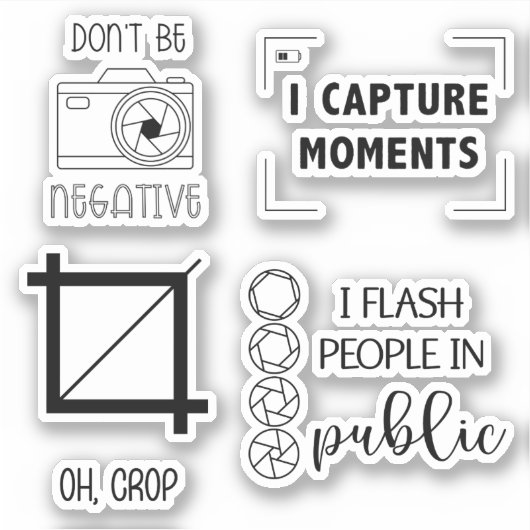 Funny Photographer Theme Camera Sticker Bundle (Voorkant)