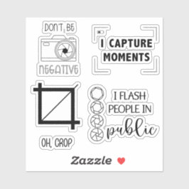 Funny Photographer Theme Camera Sticker Bundle
