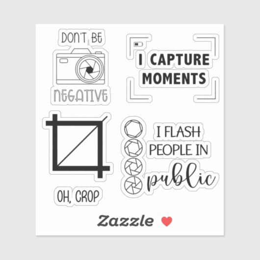 Funny Photographer Theme Camera Sticker Bundle (Vel)