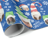 Funny Photos Merry Kerstmis Blavelty Gift Cadeaupapier (Rol Hoek)