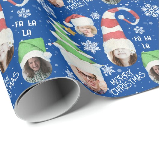 Funny Photos Merry Kerstmis Blavelty Gift Cadeaupapier (Rol Hoek)