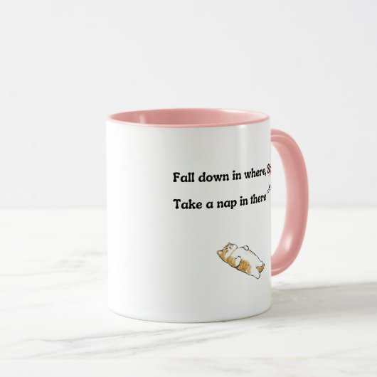 Funny Phrase Goblin Mode Napping Cat Frosted Glass Mok (Voorkant rechts)