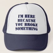 Funny Phrase Handyman Dad Joke Blue Trucker Pet (Voorkant)