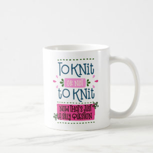 Funny Phrase op Knit of niet op Knit..Roze Koffiemok