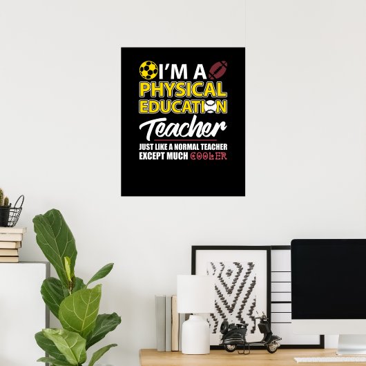 Funny Physical Education PE Teacher Appreciation D Poster (Thuiskantoor)