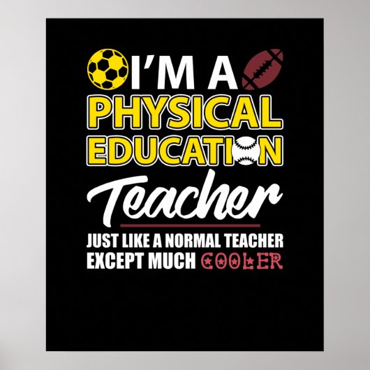 Funny Physical Education PE Teacher Appreciation D Poster (Voorkant)