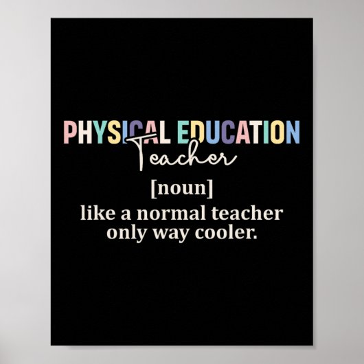 Funny Physical Education Teacher Definition Back T Poster (Voorkant)