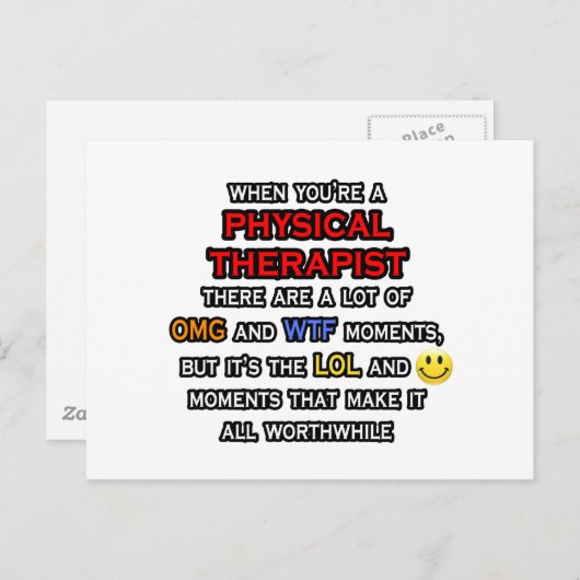 Funny Physical Therapist ... OMG WTF LOL Briefkaart (Voorkant / Achterkant)