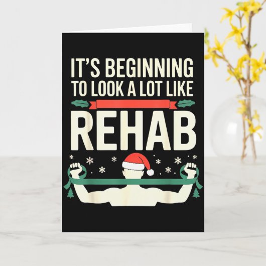 Funny Physical Therast Therapy Christmas Xmas Holi Kaart (Gele Bloem)