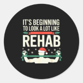 Funny Physical Therast Therapy Christmas Xmas Holi Ronde Sticker (Voorkant)