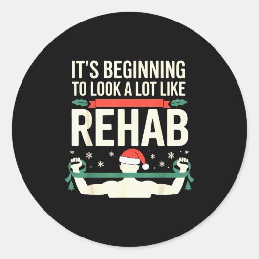 Funny Physical Therast Therapy Christmas Xmas Holi Ronde Sticker (Voorkant)