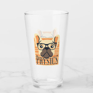 Funny PHYSICS French Bulldog Science Teacher Gift Glas