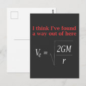 Funny Physics Joke Escape Velocity Science Briefkaart (Voorkant / Achterkant)