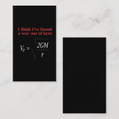 Funny Physics Joke Escape Velocity Science Visitekaartje (Voorkant / Achterkant)