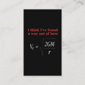 Funny Physics Joke Escape Velocity Science Visitekaartje (Voorkant)