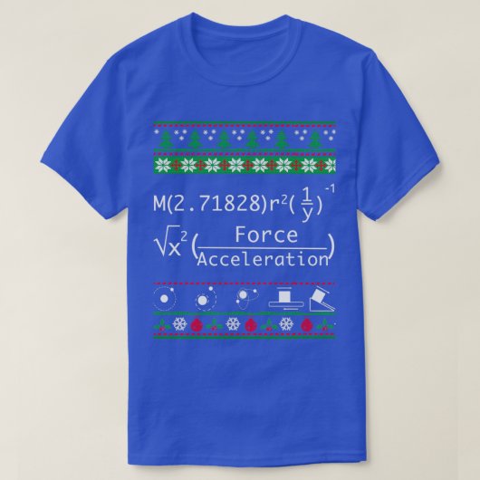 Funny Physics-kerstkrater Merry-mas in Phys T-shirt (Design voorkant)