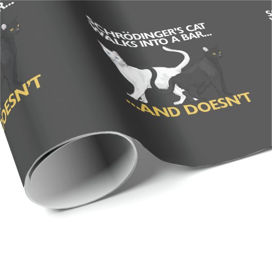Funny Physics Science Schroedingers Cat Cadeaupapier (Rol Hoek)