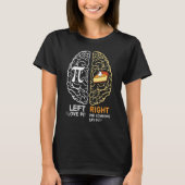 Funny Pi Day Left Vs Right Brain Pie Wiskunde Geek T-shirt (Voorkant)