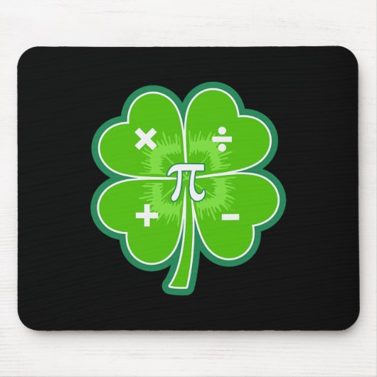 Funny Pi Day Math Patricks Day Luck Shamrock Green Muismat (Voorkant)