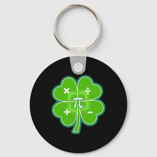 Funny Pi Day Math Patricks Day Luck Shamrock Green Sleutelhanger (Voorkant)