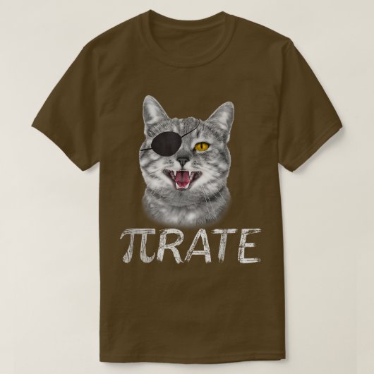Funny Pi Day Math Science Cat Pirate718 T-shirt (Design voorkant)