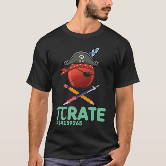 Funny Pi Day Pirate Apple Costume Math Teacher Boy T-shirt (Voorkant)