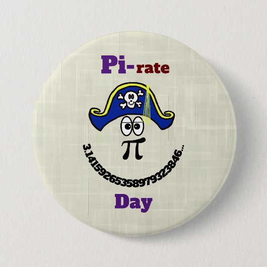 Funny Pi Day Pirate Button (Voorkant)