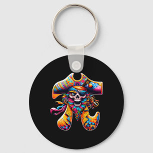 Funny Pi Day Pirate Pi Symbool Wiskunde Kleurrijke Sleutelhanger