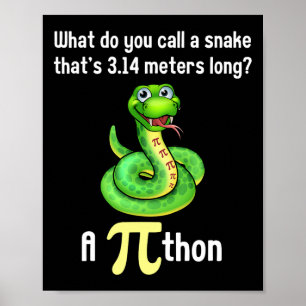 Funny Pi Day Puns Pithon Wiskunde Teacher Jokes Vr Poster