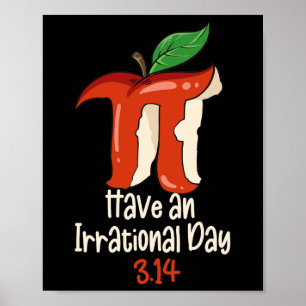 Funny Pi Day Symbool met Apple Decor Funny Wiskund Poster