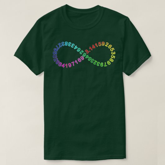 Funny Pi Day Wiskunde Digits of Pi Infinity Rainbo T-shirt (Design voorkant)