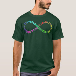 Funny Pi Day Wiskunde Digits of Pi Infinity Rainbo T-shirt