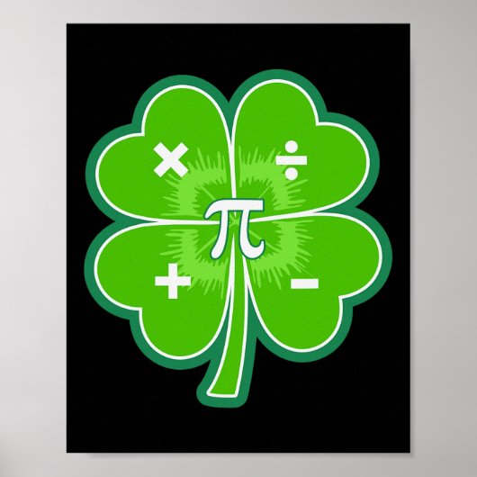 Funny Pi Day Wiskunde Patricks Day Luck Shamrock G Poster (Voorkant)