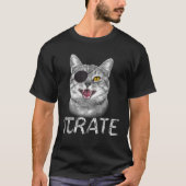 Funny Pi Day Wiskunde Science Cat Pirate T-shirt (Voorkant)