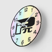 Funny Pi greek Letter symbool Logo Ronde Klok (Hoek)