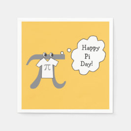 Funny Pi Guy - Happy Pi Day Paper Napkins Servetten