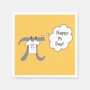 Funny Pi Guy - Happy Pi Day Paper Napkins Servetten