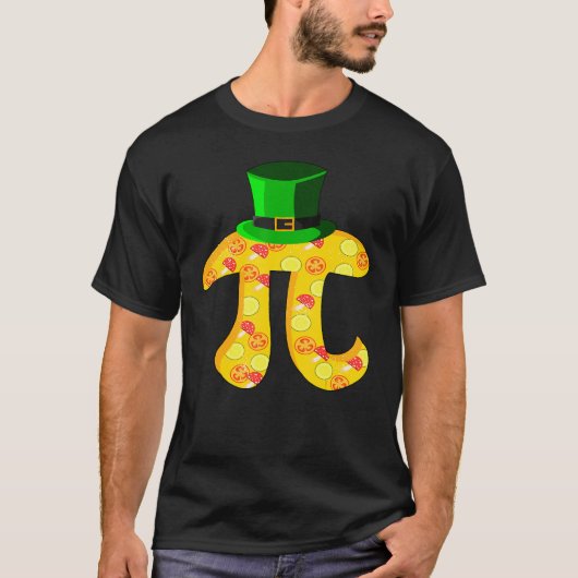 Funny Pi Leprechaun Hat With Pi Pizza For Pi Day T-shirt (Voorkant)