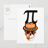 Funny pi pirate halloween briefkaart (Voorkant / Achterkant)