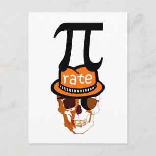 Funny pi pirate halloween briefkaart