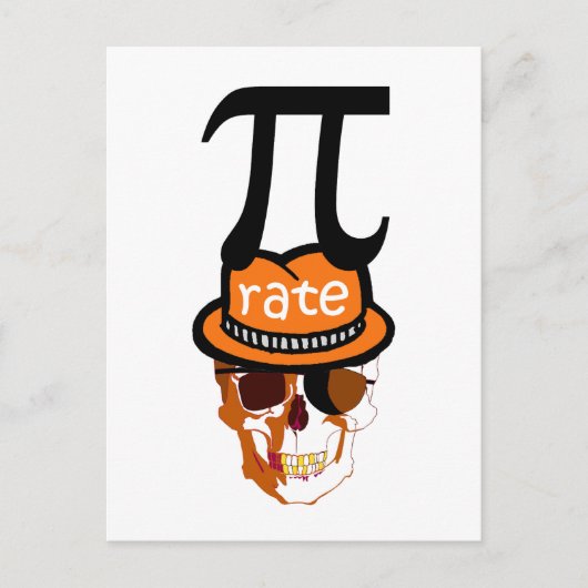 Funny pi pirate halloween briefkaart (Voorkant)
