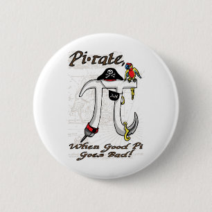 Funny Pi rate Pi Day Humor Ronde Button 5,7 Cm