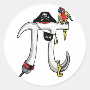 Funny Pi rate Pi Day Humor Ronde Sticker