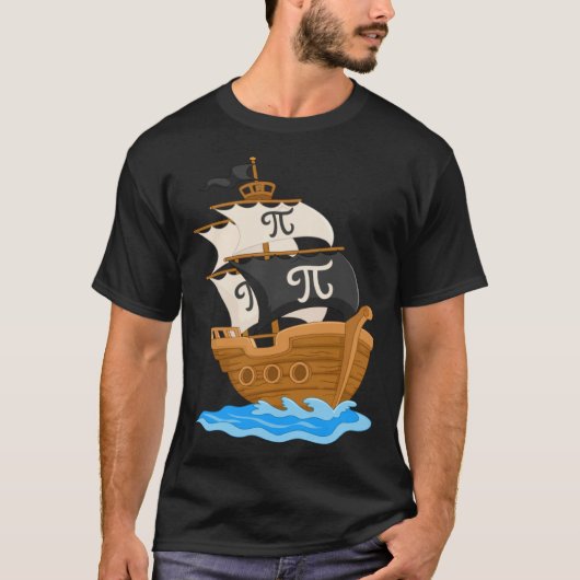 Funny Pi-rate Ship Happy Pi Day Math Lover Geek Pi T-shirt (Voorkant)