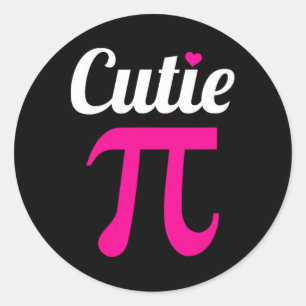 Funny Pi Symbol Shirt Cutie Pi National Pi Day Gif Ronde Sticker