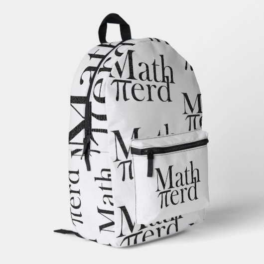 Funny Pi Wiskunde Nerd Science Teacher Zwart-wit Bedrukte Rugzak (Achterkant Hoek Links)